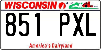 WI license plate 851PXL