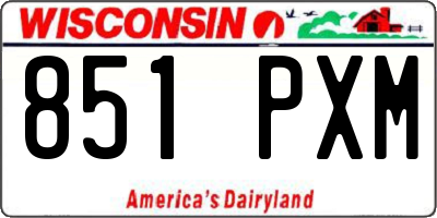 WI license plate 851PXM