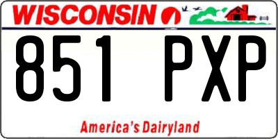WI license plate 851PXP