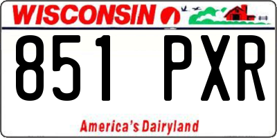 WI license plate 851PXR