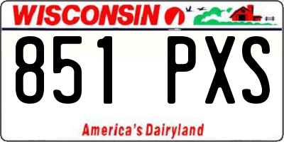 WI license plate 851PXS