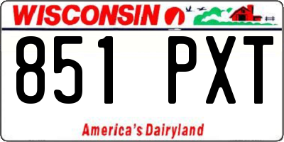 WI license plate 851PXT