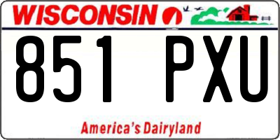 WI license plate 851PXU