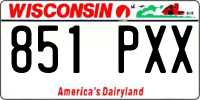 WI license plate 851PXX