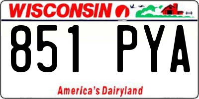 WI license plate 851PYA