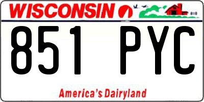 WI license plate 851PYC