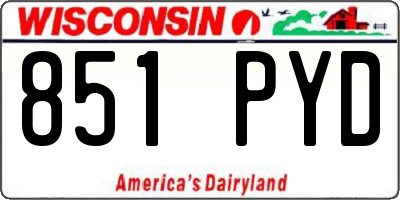 WI license plate 851PYD