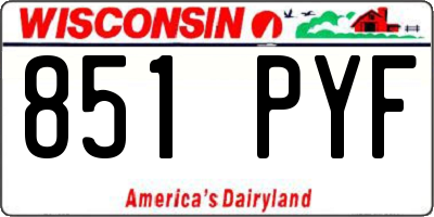 WI license plate 851PYF