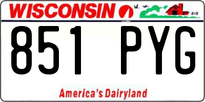 WI license plate 851PYG