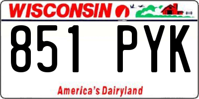 WI license plate 851PYK