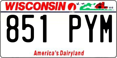 WI license plate 851PYM