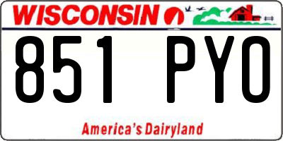WI license plate 851PYO