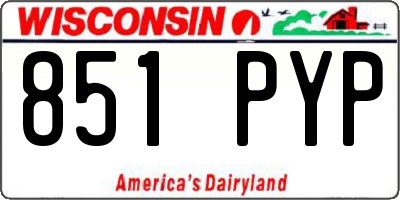 WI license plate 851PYP