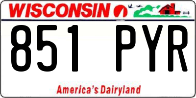 WI license plate 851PYR