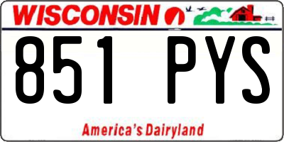 WI license plate 851PYS