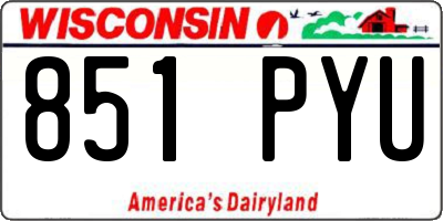 WI license plate 851PYU