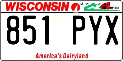 WI license plate 851PYX