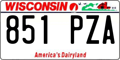 WI license plate 851PZA