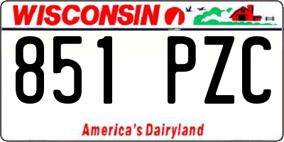 WI license plate 851PZC