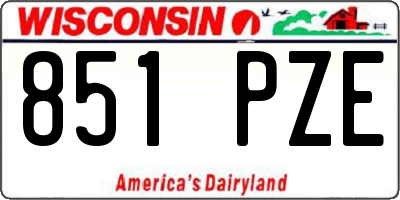 WI license plate 851PZE