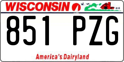 WI license plate 851PZG