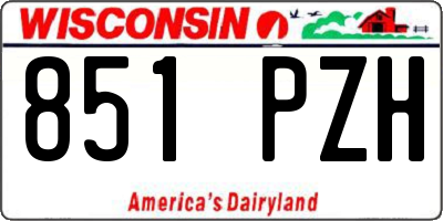 WI license plate 851PZH