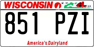 WI license plate 851PZI