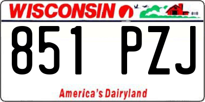 WI license plate 851PZJ