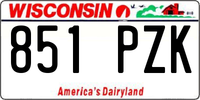 WI license plate 851PZK
