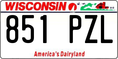 WI license plate 851PZL