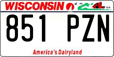 WI license plate 851PZN