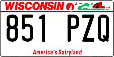 WI license plate 851PZQ