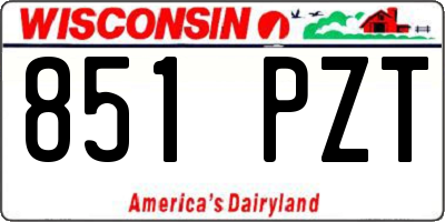 WI license plate 851PZT