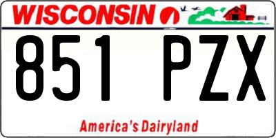 WI license plate 851PZX