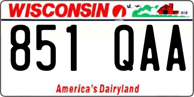 WI license plate 851QAA
