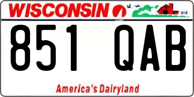 WI license plate 851QAB