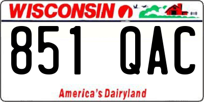 WI license plate 851QAC