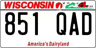 WI license plate 851QAD