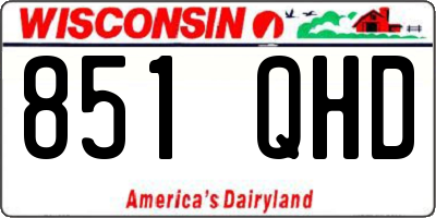 WI license plate 851QHD
