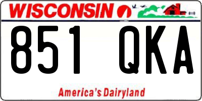 WI license plate 851QKA