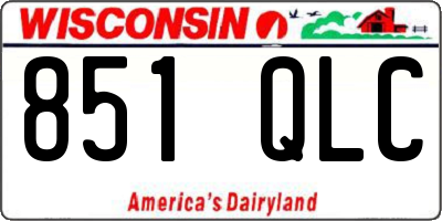 WI license plate 851QLC