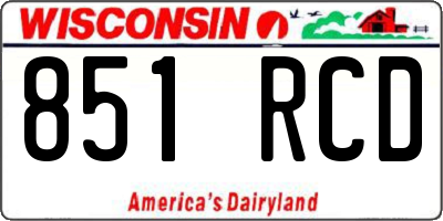 WI license plate 851RCD