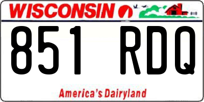 WI license plate 851RDQ