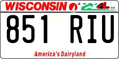 WI license plate 851RIU