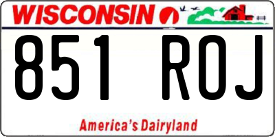 WI license plate 851ROJ