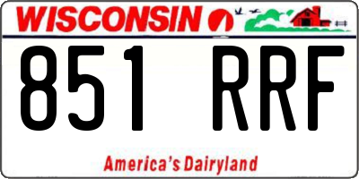 WI license plate 851RRF
