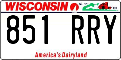 WI license plate 851RRY