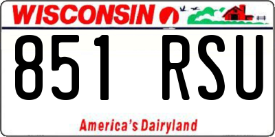 WI license plate 851RSU