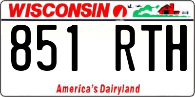 WI license plate 851RTH