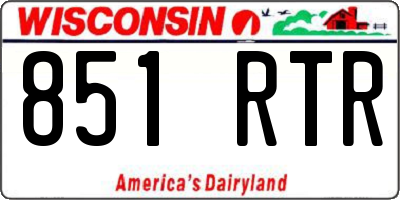 WI license plate 851RTR
